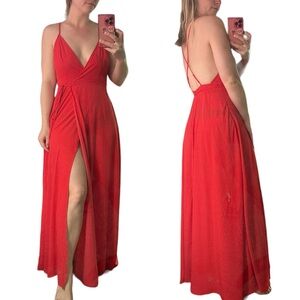 F21 Red Polka Dot Maxi Dress
